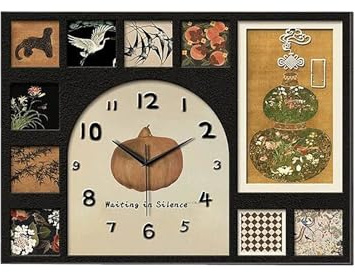 WXQTM Boîte À Compteur D'électricité Peinture Décorative avec Horloge Horizontal Peinture Murale Tableau Électrique Caché Convient pour Le Salon (C,80x60cm)