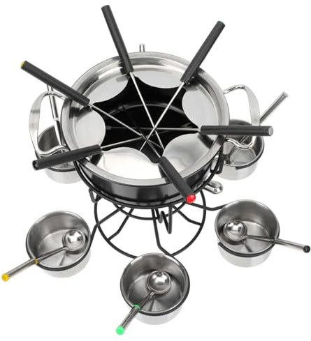 Mikinona Pentole per Fonduta al Formaggio per Fonduta Pentole in Acciaio Calda e Sicura Portatile per Cucina e Feste