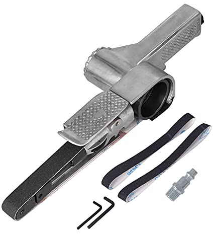 Ryanong Mini nastro abrasivo, levigatrice a nastro d'aria, angolo regolabile, 16000 giri/min, professionale, con carta vetrata, per compressore d'aria, per la lavorazione del legno per fai da te