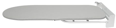 Tabla de planchar montada en la pared, plegable con montaje en pared, giratoria 180°, tabla de planchar de pared plegable para dormitorio, guardarropa, apartamentos pequeños, 93 x 31,5 cm (gris)