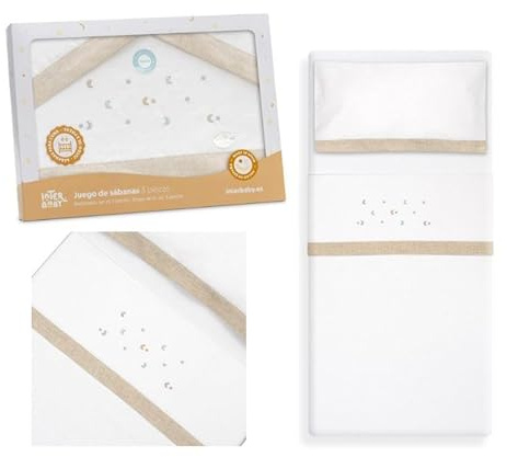 Danielstore Bebe Juego De Sábanas Franela Conjunto 3 Pcs Cuna 60X120 100% Algodón Hecho en España