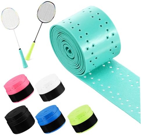 Gatuida 6 Rouleaux Ruban Grip Raquette Tennis Badminton PU Antidérapant Absorbant Confortable et Résistant Bande de Maintien Multifonction pour Pickleball et Poignées Vélo