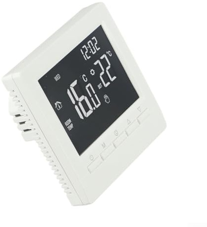 Programmable Thermostat, Battery-Powered Wired Boiler Digital Room Temperature Controller LCD for Smart Wall-mounted Home Water Floor Heating