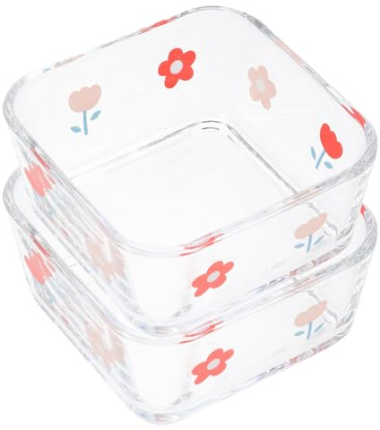 HIAKDOFT 2 Stück Glas Hamsternäpfe Quadratisch Kippsichere Wassernäpfe für Kleine Haustiere Meerschweinchen Hamster Eichhörnchen Futterfeste Kleintierschalen