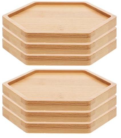 JOINPAYA 6 Pezzi Sottobicchieri in Esagonali per Piante da Interno Porta Vasi Decorativi per Succulente e Bonsai Sottovasi Resistenti all Acqua per Protezione Superfici e Display Elegante