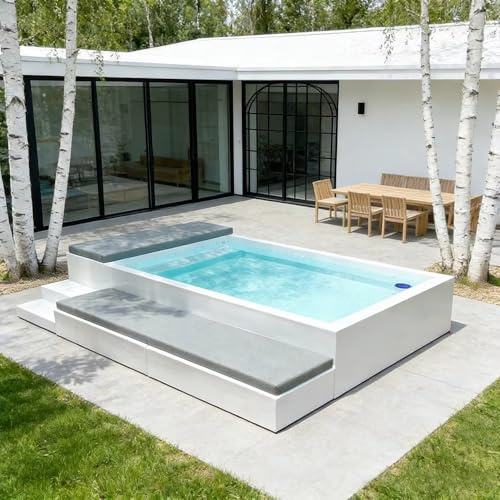 Piscina portátil de fibra de vidrio para exteriores, piscina de fibra de vidrio para patio trasero, jardín, espacio pequeño, piscina privada de ocio para el hogar, complejo turístico y relajación