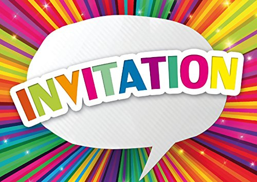 Edition Colibri Lot de 10 Cartes d‘invitation RAYONS COLORÉS en Français pour un anniversaire d‘enfant ou pour la garden-party (10975 FR)