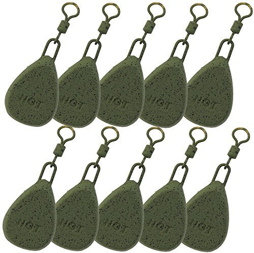 DNA Leisure 10 x Flat Pear Carp Coarse Fishing Angling Weights 1.5oz 2oz 2.5oz 3oz & 3.5oz NGT (1.5oz)
