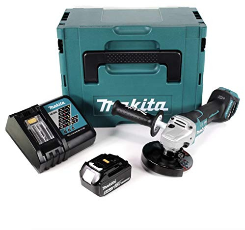 Makita DGA 517 RT1J - Amoladora angular inalámbrica 18 V 125 mm + 1 batería de 5,0 Ah + cargador + estuche de transporte Makpac 3