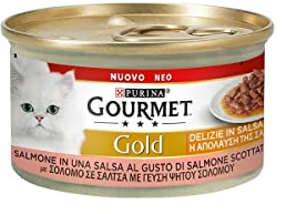 Gourmet Gold Délices en Sauce Nourriture Humide pour Chats avec Saumon, 85 GR