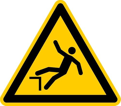 Aufkleber Warnzeichen „Warnung vor Absturzgefahr“ Folie nach ISO 7010 W008 | SL 5-30 cm Made in Germany, Größe: Ø30 cm