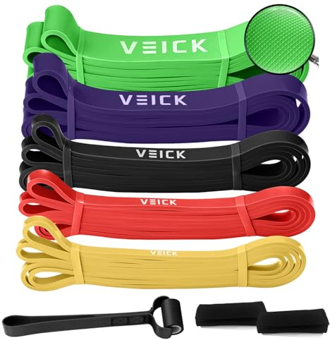VEICK Fitnessbänder Widerstandsbänder Set Klimmzugband Fitnessband Bänder für Calisthenics Pilates, Physiotherapie, Stretching, Yoga, Heimgymnastik für Männer und Frauen