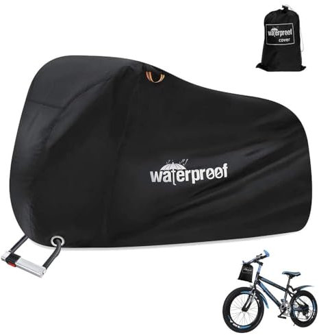 Eyein Bike Cover for 2 Bikes Storage, 210T Extra Heavy Duty Bicycle Cover, Waterproof Anti Dust Rain and UV Protection with Lock Holes and Storage Bag for Mountain Bike / Road Bike / Hybrid