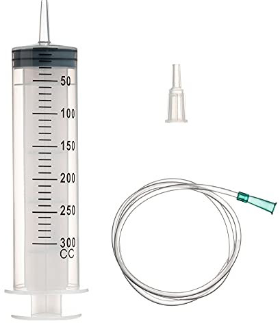 300 ml stor spruta med slang för vetenskapliga laboratorier, trädgårdsbevattning, industri