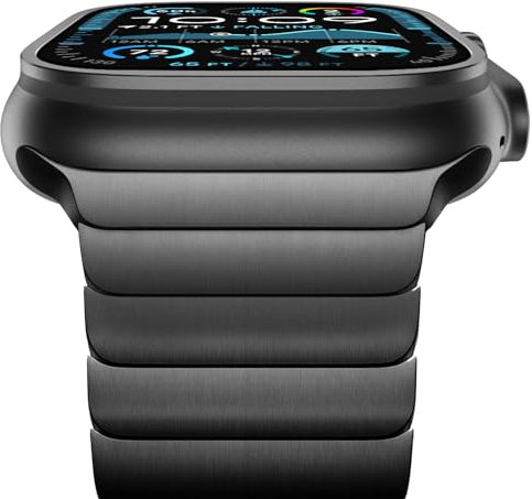 NewWays 49mm 46mm 45mm 44mm 42mm(Series 3 2 1) Metal Strap Compatible with Apple Watch,Solid Stainless Steel Link Replacement Band for iWatch Ultra 3 2 1,Series 11/10/9/8/7/6/5/4/3/2/1/SE,Black