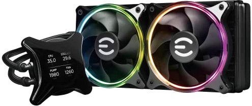 EVGA 400-HY-CX24-V1 computer cooling system Prozessor All-in-One-Flüssigkeitskühler 12 cm Schwarz