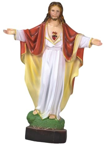 rockible Jesus-Figuren, Retter-Skulptur, handgefertigt, 30 cm, katholische Statue für Wohnzimmerdekoration