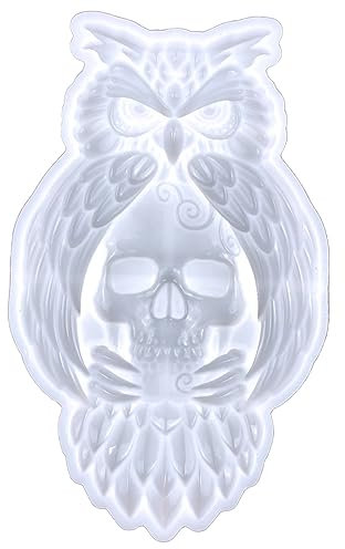 YUHANGCIYE Silikonformen, halb-stereoskopische Eule, Totenkopf, Wandornamente, Tropfen-Kleberform, DIY-Wandanhänger, Schreibtischdekoration, Epoxid-Silikonform