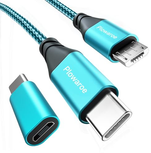 USB C auf Micro USB Kabel 2M USB Typ C (Female) zu Micro-USB (Male) Adapter Android Ladekabel Kompatibel mit Samsung Galaxy S20/S9/S9+/S10 S7/S5/J3/J5/J7 Huawei HTC LG