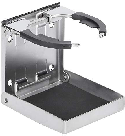 Brilluxa Automotive Edelstahl-Klapp-Getränkehalter – verstellbare Universal-Wandhalterung für Marine, Boot, Wohnwagen, Wohnmobil, Yacht