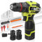 VOERJIA 16.8V Cordless Drills, Battery Drill with 2*2000mAh Batteries, 50N.m Max Hammer Drill, 20+3 Torque Electric Drills, 3/8 Chuck & 2 Spees LED Brushless Drill Set, 34Pc DIY Power Tools for Home