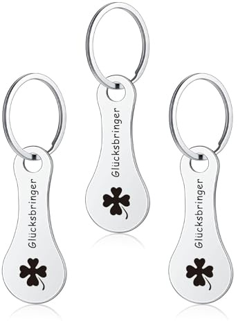 Lot de 3 porte-clés en acier inoxydable pour chariot de courses
