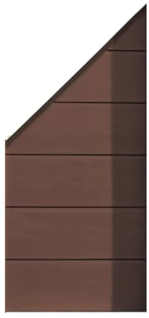 HORI Sichtschutzzaun XXL Schräg - WPC - Sichtschutz - Gartenzaun - Zaun - Lamellenzaun Farbe Braun