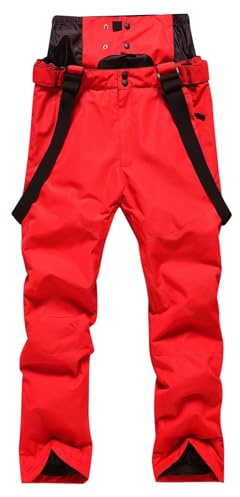 Sunnyuk Completo Sci Uomo, Pantaloni da Neve Uomo Tuta da Neve Snowboard Salopette Impermeabile Sci Pantaloni Invernale Taglie Forti Pantalone Montagna Termici Elasticizzati Curvy
