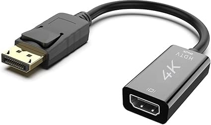 4K Displayport to HDMI Adapter [1440P@60Hz, 1080P@120Hz] DP to HDMI Converter, Audio & Video Streaming Displayport DP to Hdmi Port Converter Compatible with Computer, Laptop, Display, HDTV, Projector