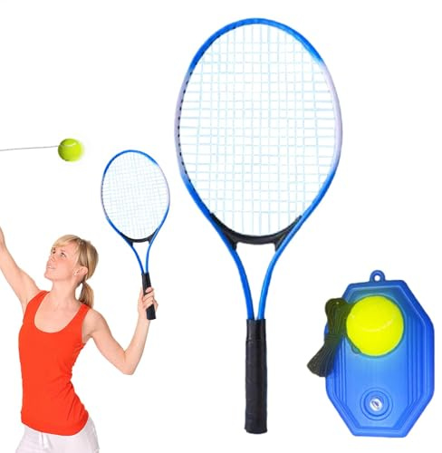 Tennistränare, studsboll för solo, tränings-kit, studsboll med elastiskt rep, utomhus tennisövare, bärbart träningsverktyg, bana, parken, användning i trädgården