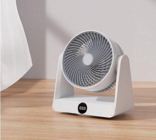 GuKKK Ventilatore da Tavolo Ultra-Silenzioso, Ventilatore di Circolazione Dell'aria, Ventilatori Desktop Portatile con Telecomando, 12 Velocità Regolabili, Timer 12H, 90° Inclinazione Regolabile