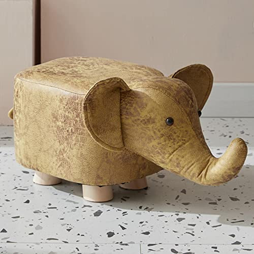 s Repose-Pieds Tabouret à Langer Repose-Pieds en Tissu pour Animaux Technologie Repose-Pieds en Tissu pour la Chambre à Coucher pour Le Salon, éléphant jaune-43x24x23cm