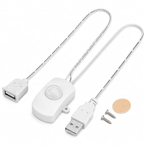 PIR USB Switch 2A DC 5‑24V IR Sensor de Movimiento Interruptor de Interruptor de Interruptor Automático para Corredores LED (Blanca)