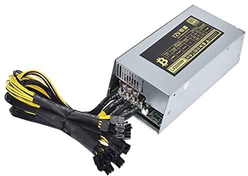 FACDEM 2000W 12V 166A ETH Mining Machine Netzteil 220-240V Eingang 10x6Pin 80% Effizienz Multi-GPU für BTC Antminer Bitcoin S7 S9