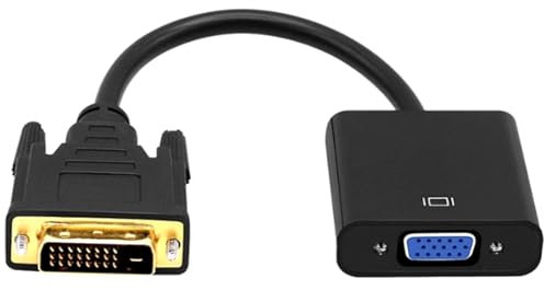 CHICHIYANG Cavo adattatore da DVI a VGA, 25 pin, DVI-D maschio a VGA femmina a 15 pin, convertitore 1080P per proiettore TV