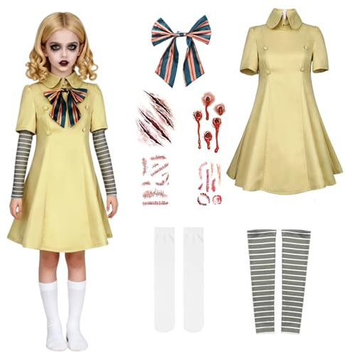 Raveparty Party Kostüm Mädchen Damen, Cosplay Kostüm Mädchen Damen, Halloween Karneval Kostüm (Mädchen, 120)
