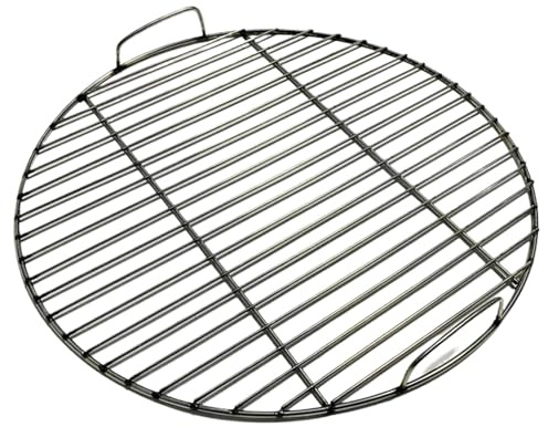 Griglia Per Barbecue Griglia for barbecue rotonda in acciaio inossidabile, rete for barbecue, griglia rotonda, rete for vapore, campeggio, escursionismo, esterno, rete metallica(40cm Have ears)