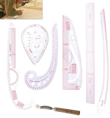 Schneiderlineal-Set – 7-teiliges Kurvenlineal für Bekleidungsdesign, Ärmel- und Patchwork-Zubehör