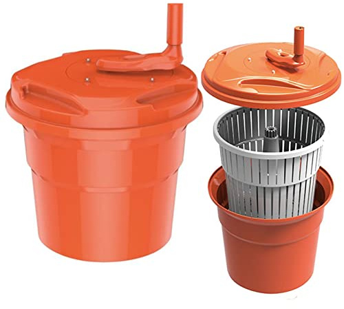 10L/20L Commercial Salad Spinner - Large Capacity Lettuce Washer & Dryer with Secure Lid Lock, Rotary Handle for Efficient Cleaning & Drying Greens & Vegetables