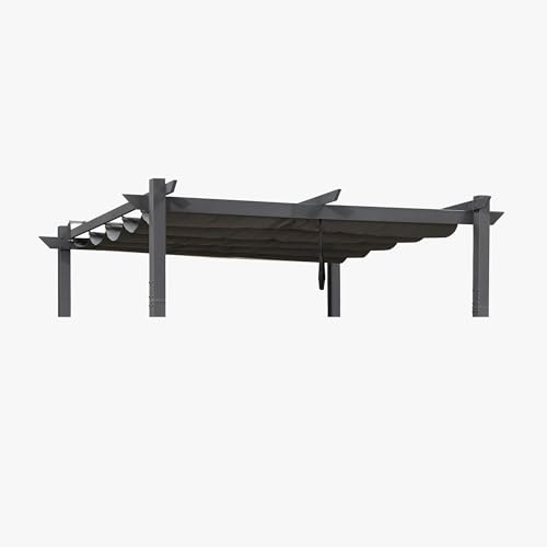 PURPLE LEAF Pergola-Ersatzdach 3 × 3 m Zuverlässiger UV-Schutz, Grau | 182g/m² Wasserabweisend Polyester, CPAl-86 zertifiziert, Blockt 97% UV-Strahlen, Kühler Schatten, Nur für PURPLE LEAF