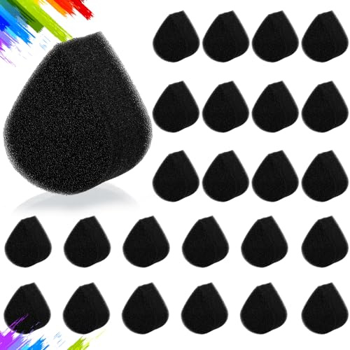 YUXMU 24 Stück Gesichtsbemalungsschwämme, Tropfenform Schminkschwamm Set Hochdichter Körperbemalungs Schwamm Schule Kunst für Halloween, Weihnachten DIY Malerei Make up Face Paint