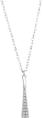 Weissgold Kette Damen 585, Halskette Anhänger Weiß Moissanit Kette Echtschmuck 14K Gold Bar Weißgold 40+5cm Lang
