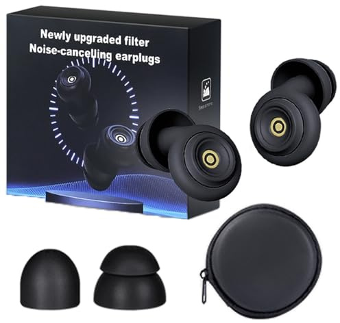 Huzinite Tapones for Los Oídos Con Cancelación De Ruido, 50 Db, Tapones for Los Oídos Ultra Suaves, Reutilizables Y Lavables for Dormir, Viajar, Sensibilidad Al Ruido, Volar(Black,Five pairs)