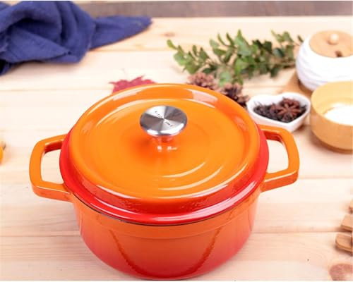 Forno olandese in ghisa smaltata con coperchio, mini casseruola leggera per cucinare a casa