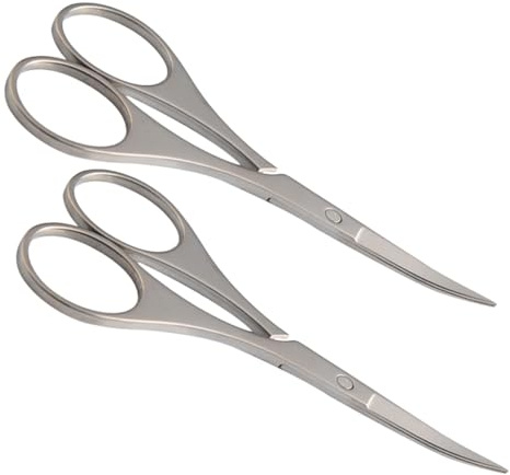 STOBAZA Forbici da Parrucchiere in Acciaio Inossidabile 9Cm Punta per Sopracciglia 2 Pezzi per Uso nei Saloni e Famiglie