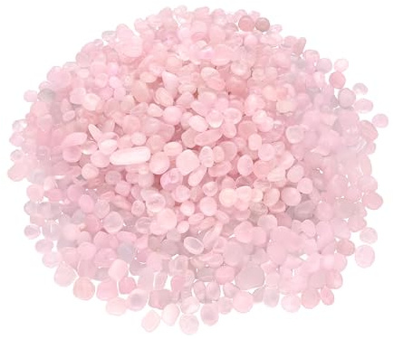 Rosenquarz Mini Trommelsteine 300 g Edelsteine Heilsteine echter Stein | Inkl. Edelsteinkarte | 5-10 mm Durchmesser | 100% naturbelassen