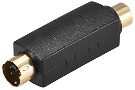 uxcell RCA Female to S-Video 4 Terminal Male Connector Mini Din 4 PIN Composite Stereo Audio Video Cable Adapter Coupler for DVD HDTV, Black