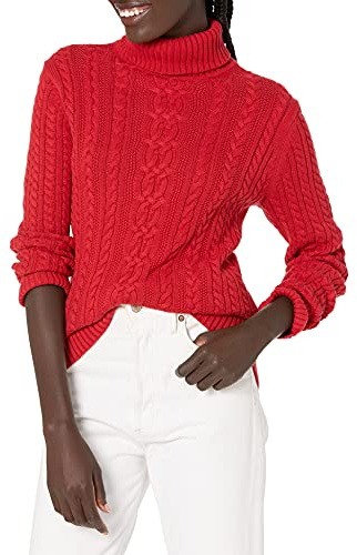 Amazon Essentials Donna Maglione A Collo Alto Intrecciato con Screziatura (Taglie Forti Disponibili)