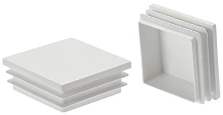 sourcing map 8Pcs 50mmx50mm (2inch) Plastic Tubing Plug Square Post End Caps for Handrail Stair Newel Guardrail Tube White