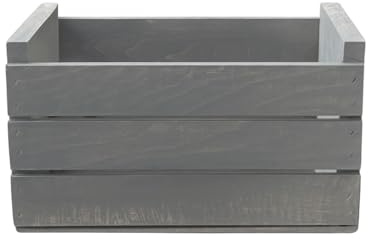 Darla'Studio 66 Antique Gray Stained 45 RPM Record Holder Wood Crate